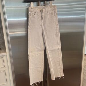 7 For All Mankind Women's Light Tan Ankle Jeans